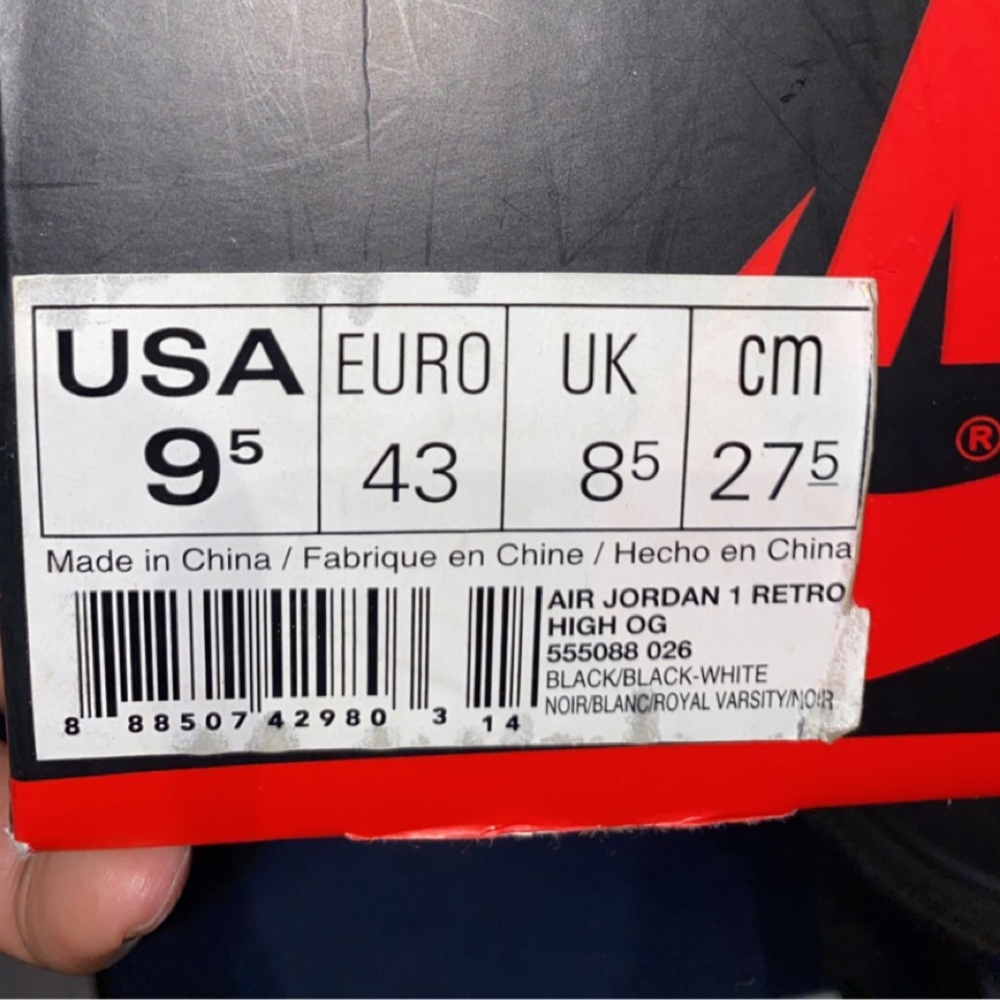 Nike 9.5 Air jordan 1 retro oh top 3